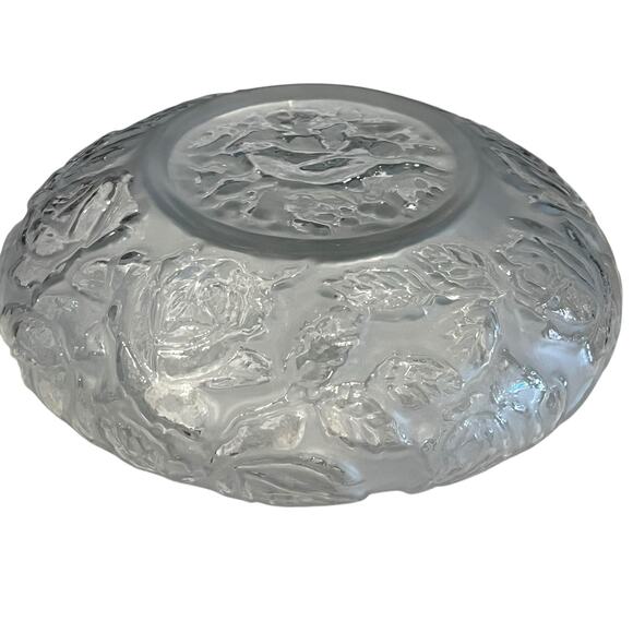 VTG Pressed Glass Jar Powder/Jewelry Hummingbird and Rose - Picture 3 of 4